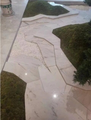 Yugoslavia Grey Marble Tiles In Irregular Size Garden Path