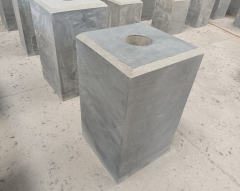 Blue Limestone Pillar With Hole Chamfer 10x10 With Saw Cutting