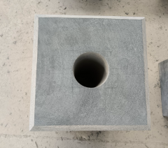 Blue Limestone Flagpole Base Stone With Hole Grinding 500 Degree