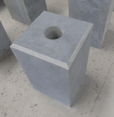 Blue Limestone Pillar With Hole Chamfer 10x10 With Saw Cutting