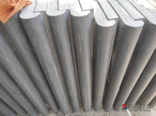 Blue Limestone Coping Tiles Bullnose Edge Flamed Brush