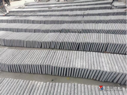 Blue Limestone Coping Tiles Bullnose Edge Flamed Brush