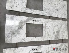 Andromeda White Granite Countertops Sinks Cutting
