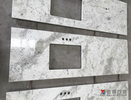 Andromeda White Granite Countertops Sinks Cutting