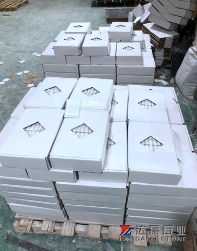 Carrara White Marble Thin Tiles 1cm Top Honed Big Chamfer