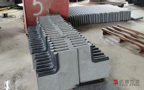 Orginal G684 Black Basalt Pearl Coping Tiles Flamed Brush