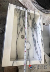 Lilac White Marble Square Basins Marble Sinks