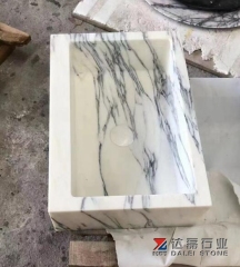 Lilac White Marble Square Basins Marble Sinks