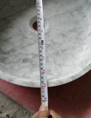 Carrara White Marble Round Sinks Basins Honed 400x400x120
