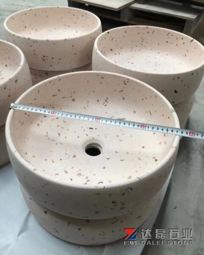 Beige Terrazzo Basins Round Sinks