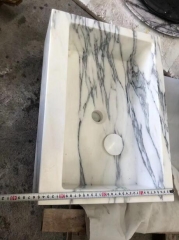 Lilac White Marble Square Basins Marble Sinks