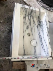 Lilac White Marble Square Basins Marble Sinks