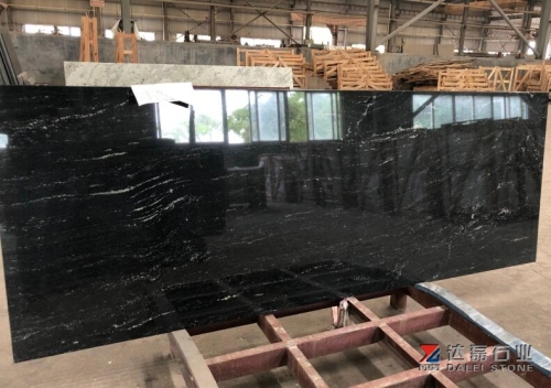 Via Lactea Black Granite Polished Countertops Slabs