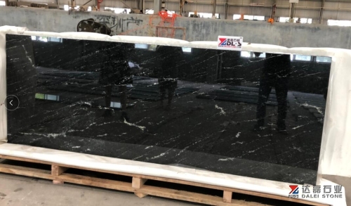 Via Lactea Black Granite Polished Countertops Slabs