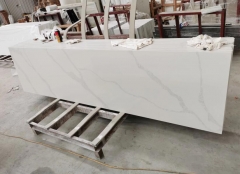 Calacatta White Quartz Countertops Flat Edge