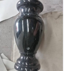 Pure Black Vase Cross Headstone Tombstone Monuments