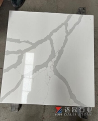 White Calacatta Quartz Kitchen Countertops With Sinks