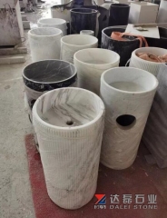 Carrara White Marble High Stand Wash Basins Sink