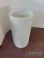 Carrara White Marble High Stand Wash Basins Sink