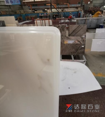 White Marble China Local Calacatta Marble Island Tops French Edge