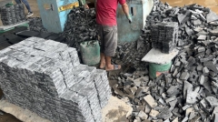Vietnam Black Basalt Cube Stone All Side Flamed Tumble Finish Way