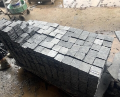 Vietnam Black Basalt Cube Stone All Side Flamed Tumble Finish Way