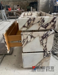 Calacatta Viola Marble Sinks With wooden drawers