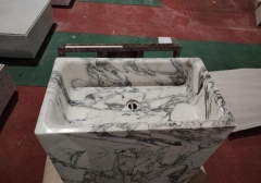 White Arabescato Marble Sinkcs Marble Stand