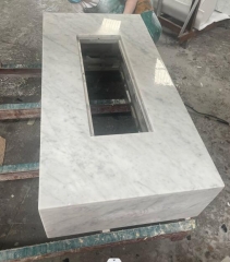 Stone Outdoor Backyard Morden Fireplaces Carrara White Marble