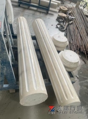 Euro Beige Limestone Columns Full Round Column Base