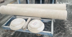 Euro Beige Limestone Columns Full Round Column Base