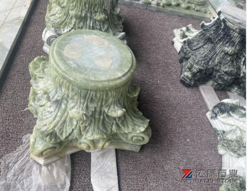 Green Jade Marble Caving For Corinthian Columns Top 240524003