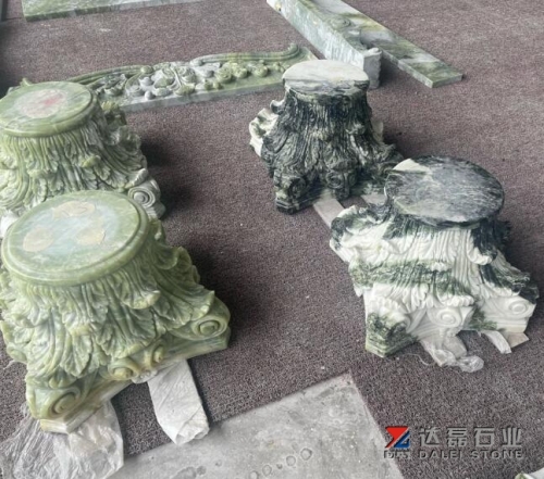 Green Jade Marble Caving For Corinthian Columns Top 240524003