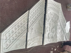 White Marble Special Art Design Cut By 5 Axie CNC For Wall Decoration
