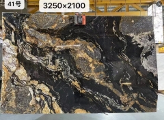 Golden Silk Black Goden and White Color Marble Big Slabs