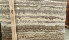 Iran Grey Travertine Big Slabs Selling From Dalei Stone Intsocking Yard