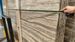 Iran Grey Travertine Big Slabs Selling From Dalei Stone Intsocking Yard