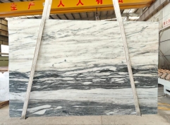 White and Grey Ink Marble Big Slabs Honed 2cm full Slabs