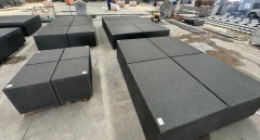 Pure Black Granite Kerbstone Flamed And Brush Paving Stone 