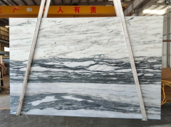 White and Grey Ink Marble Big Slabs Honed 2cm full Slabs