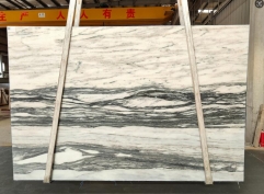 White and Grey Ink Marble Big Slabs Honed 2cm full Slabs