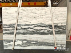 White and Grey Ink Marble Big Slabs Honed 2cm full Slabs
