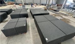 Pure Black Granite Kerbstone Flamed And Brush Paving Stone 