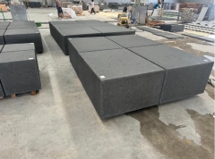 Pure Black Granite Kerbstone Flamed And Brush Paving Stone 