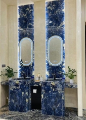 Natural Bolivian blue Stone Basins and Stands