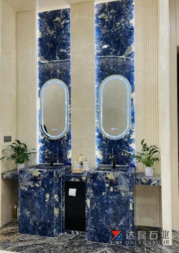 Natural Bolivian blue Stone Basins and Stands