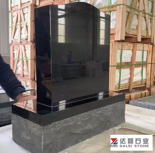 Zimbabwe Black New shanxi Black Headstone Monuments Natural Splite finish way