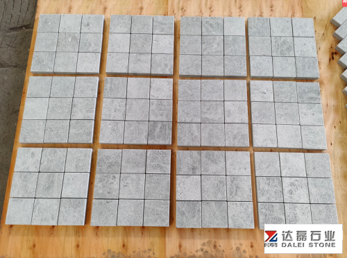 Moonlight Grey Marble Tumble Cube Stone with Net