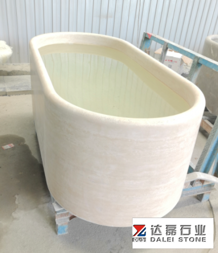 Italy Beige Travertine Bathtub Polished