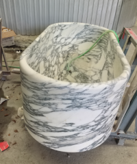 Italy Arabescato White Marble Bathtub